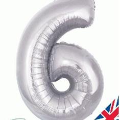 Silver Number 6 Balloon