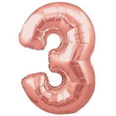 Rose Gold Number 3 Balloon