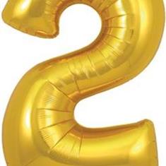 Gold Number 2 Balloon