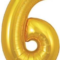 Gold Number 6 Balloon