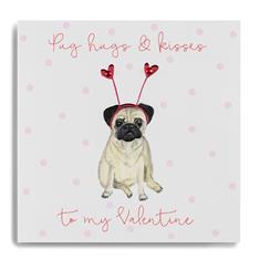Pugs Hugs And Kisses Card