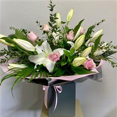  A Lily and Rose Hand Tied Pink and White