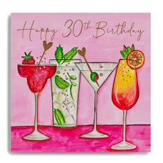 Happy 30th Birthday Cocktails Card