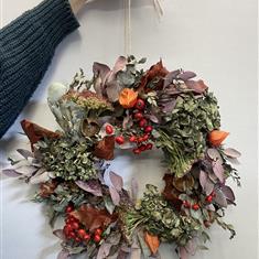 Dried Autumnal Berry Wreath