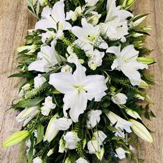 Lily and Lisianthus Casket Spray