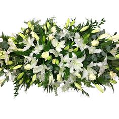 Lily and Rose casket spray