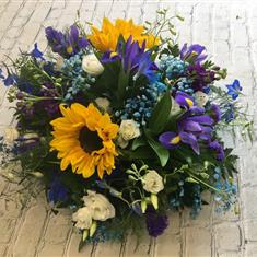 Sunflower and Iris Posy