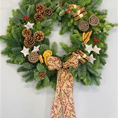 Fresh classic door wreath