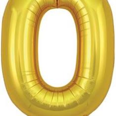 Gold Number 0 Balloon