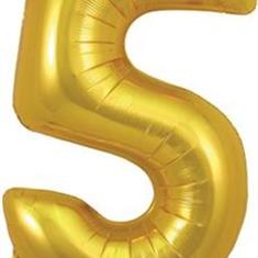 Gold Number 5 Balloon