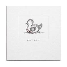 Baby Girl Pink Duck Card