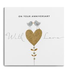 On Your Anniversary Love Heart Card