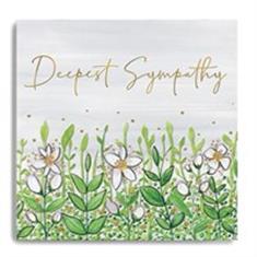 Deepest Sympathy White Flowers Card