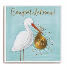 Congratulations It&#39;s A Boy Stork Card