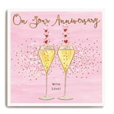 On Your Anniversary Champagne Card