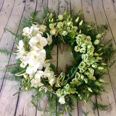 Orchid And Lisianthus Wreath