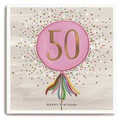 Happy 50th Birthday Pink Card