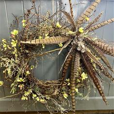 Rustic feather wreath