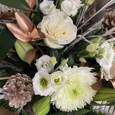 A White and Silver Leave It To The Florist Hand Tied
