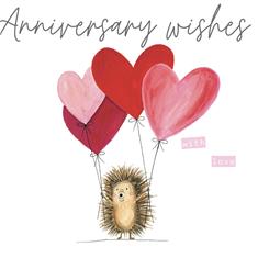 Anniversary Wishes Hedgehog Card