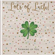 Lots Of Luck Green Clover Card