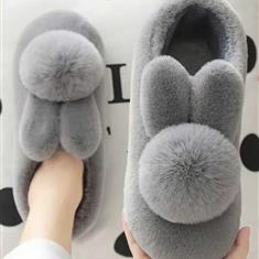 Bluey Grey Bunnytail Slippers