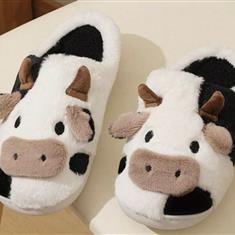 Fluffy Cow Slippers