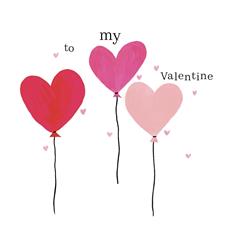 To My Valentine Heart Balloon Card