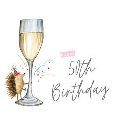 Happy 50th Birthday Hedgehog Card