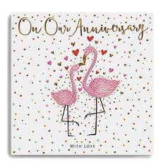 On Our Anniversary Flamingo Card