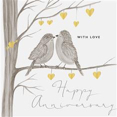 Happy Anniversary Love Birds Card