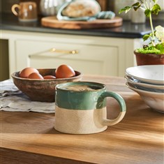 Bladon Half Glazed Mugs Rosemary