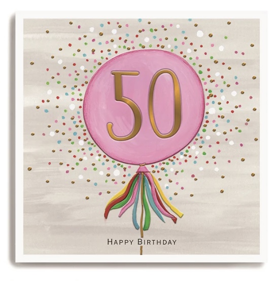 Happy 50th Birthday Pink Card
